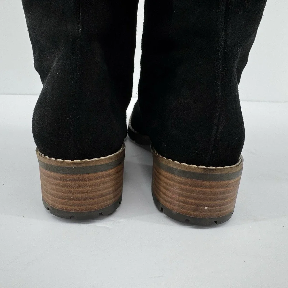 Andre Assous Black Suede Lace-Up Ankle Boots Made in Italy EU 36 US 6